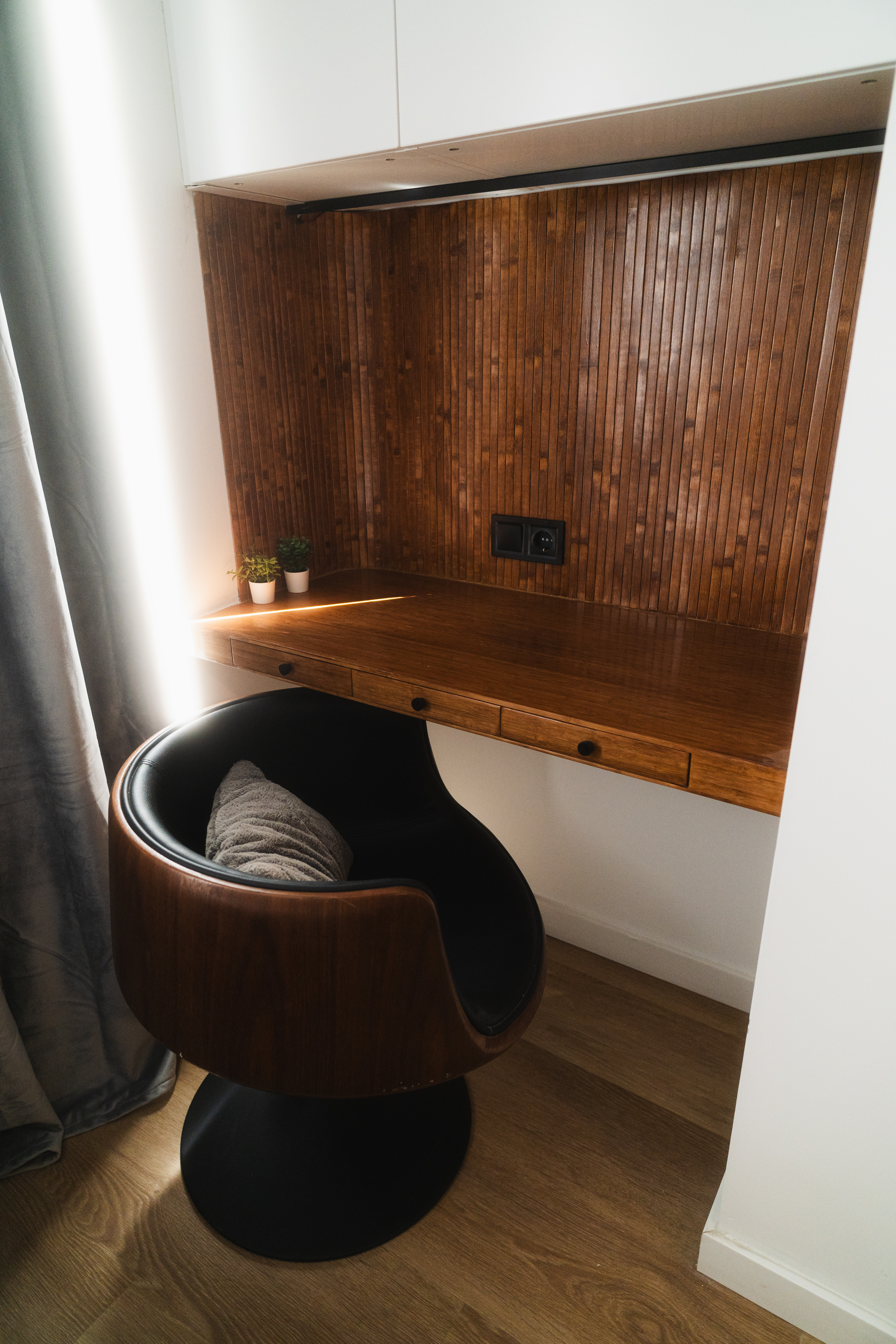 Comfortable workspace for digital nomads and remote workers