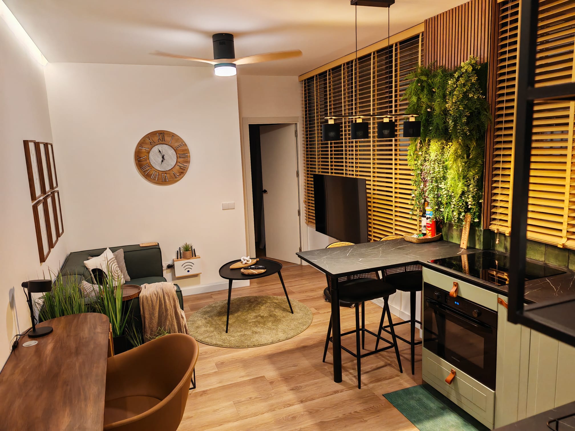 Elegant plants and decorative details for warm visual calm
